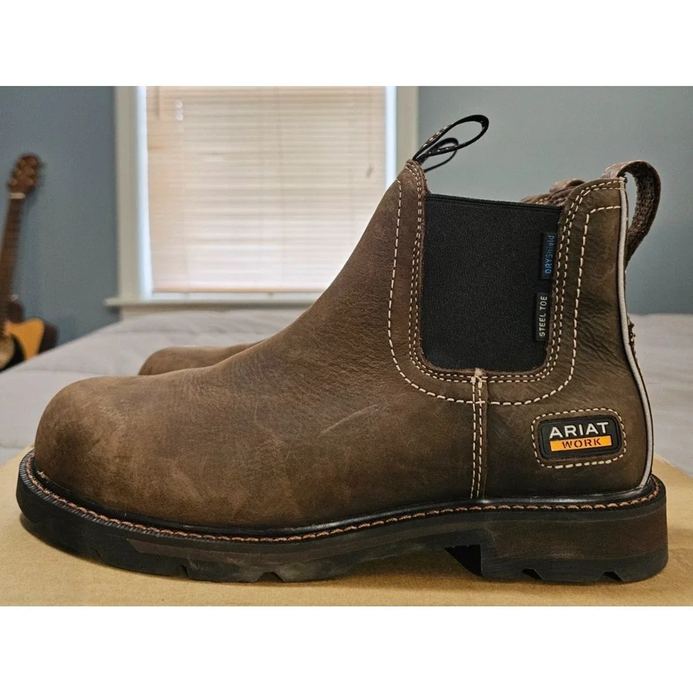 Ariat® (Men's 8.5 D) Groundbreaker™ Chelsea Steel-Toe Waterproof Work Boot